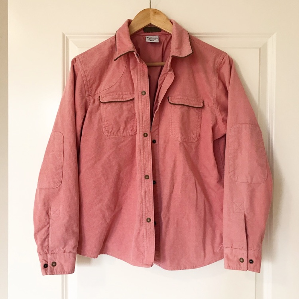 Columbia Pink Corduroy Button Up Shacket